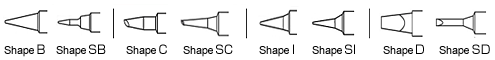 This type has the tiered design: the nearer to the tip end, the thinner the diameter.
